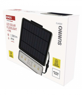 Naświetlacz LED Garden SUNNO solarny z PIR, 1300 lm, neutralna biel EMOS ZG112S