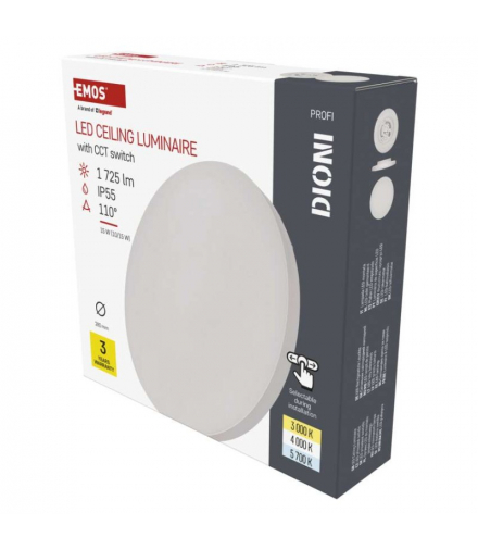 Oprawa LED natynkowa DIONI okrągła, biała, 15W, CCT EMOS ZM7150