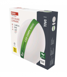 Oprawa sufitowa LED TIVI, okrągła biała 8,6W, IP44, neutralna biel EMOS ZM3406