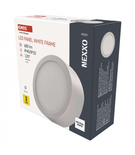 Panel LED natynkowy NEXXO, okrągły, biały, 7,6W, neutralna biel EMOS ZM5125