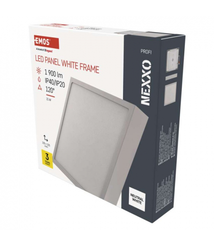Panel LED natynkowy NEXXO, kwadrat, biały, 21 W,neutralna biel EMOS ZM6145
