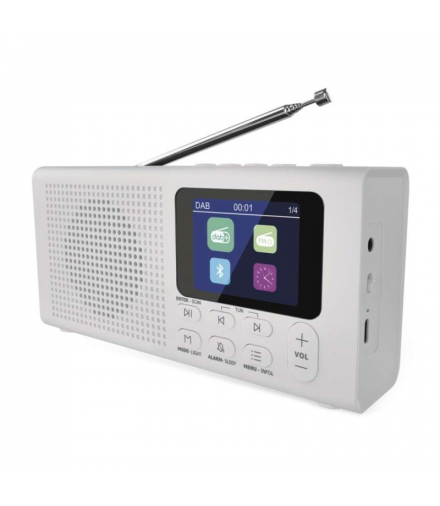 Przenośne radio z Bluetooth, MP3, DAB DAB+ FM, białe EMOS E0091