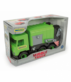 Śmieciarka zielona middle truck w kartonie Wader 32103
