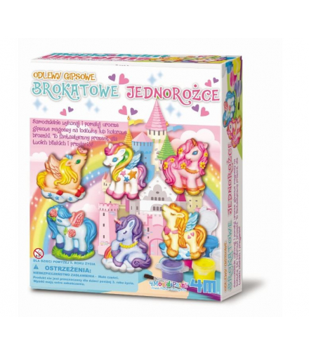Zestaw kreatywny odlewy gipsowe - brokatowe jednorożce 4m 4708