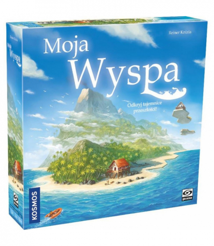 Gra Moja Wyspa, rywalizacyjna gra planszowa z mechaniką legacy, rozwijamy własną wyspę, 24 epizody, Galakta PL-KOS03