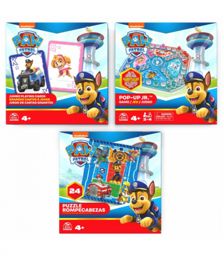 Zestaw gier Psi Patrol 3w1, 4+, 2-4 graczy Spin Master 6066829