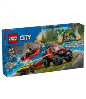 Klocki City Terenowy wóz strażacki z łodzią ratunkową LEGO 60412