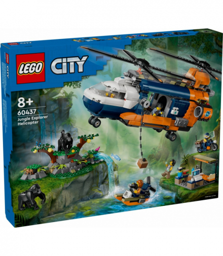 Klocki City Helikopter badaczy dżungli w bazie LEGO 60437