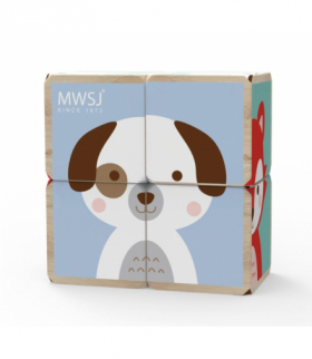 Klocki drewniane zwierzątka pastelowe iWood Z1015