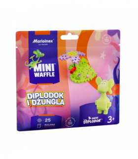 Klocki mini waffle - saszetka diplodok i dżungla 25 elementów Marioinex 906156