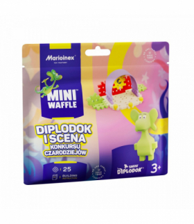 Klocki mini waffle - saszetka diplodok i scena 25 elementów Marioinex 906187