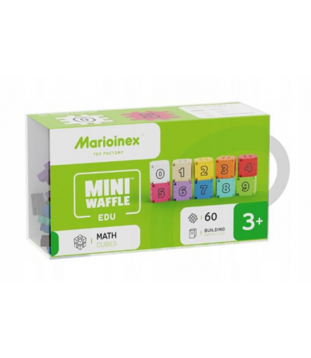Klocki mini waffle edu - kostki matematyczne 60 elementów, 3+, Marioinex 906408