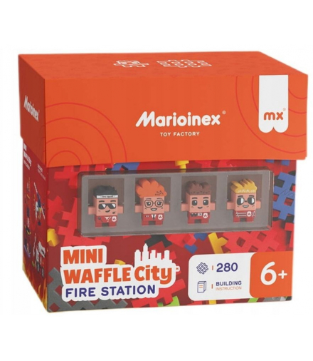 Klocki waffle mini - remiza strażacka 280 elementów, 6+, Marioinex 906279