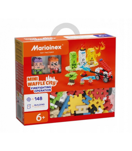 Klocki waffle mini - akcja strażacka 148 elementów, 6+, Marioinex 906286