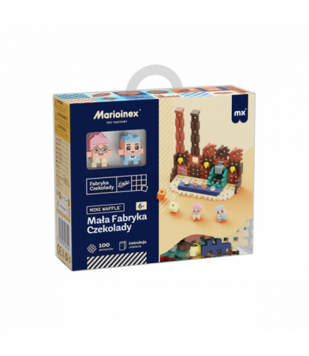Klocki mini waffle wedel - mała fabryka czekolady 100 elementów, 6+, Marioinex 906422