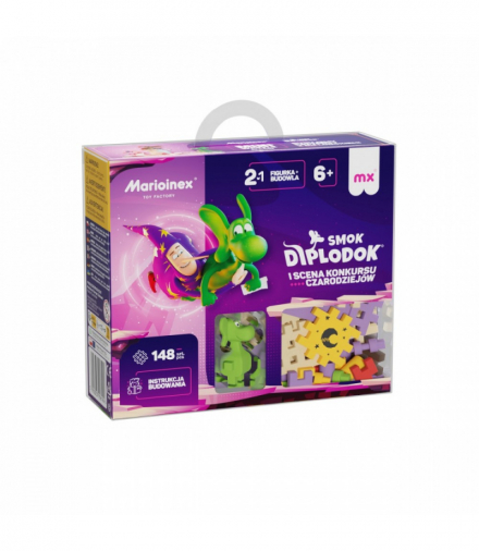 Klocki mini waffle - diplodok i scena 148 elementów, 6+, Marioinex 906194