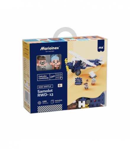 Klocki mini waffle wedel - samolot rwd-13 120 elementów, 6+, Marioinex 906385