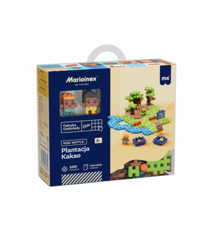 Klocki mini waffle wedel - plantacja kakao 100 elementów, 6+, Marioinex 906392