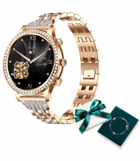 Smartwatch damski manta diamond lusso złoty + bransoletka yes SWD01GD