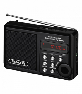 Radio kieszonkowe z mp3, usb, slot na kartę SD bateria litowa do 10 godzin, czarny Sencor SRD 215 B