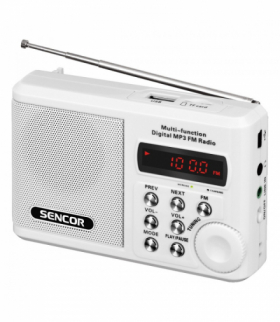 Radio kieszonkowe z mp3, usb, slot na kartę SD bateria litowa do 10 godzin, biały Sencor SRD 215 W