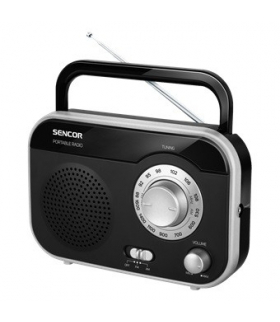 Małe radio analogowe, czarny Sencor SRD 210BS