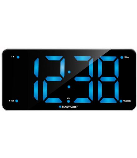 Radiobudzik, ogromny, niebieski wyświetlacz LCD, radio FM pll, USB, Blaupunkt CR15WH