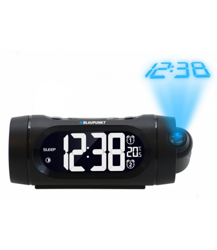 Radiobudzik 2 x alarm USB, projektor Blaupunkt CRP9BK