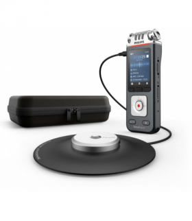 Dyktafon pamięć 8GB / 88 dni nagrań, nagrywanie 360°, microSDHC 32GB, przetwarzanie mowy na tekst, 24 bity/96 kHz Philips DVT8115