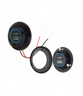 ŁADOWARKA DO ZABUDOWY VAN 12-24V USB-A QC 3.0 +TYPE-C PD 3,0 DC 5-12V LTC LXG555