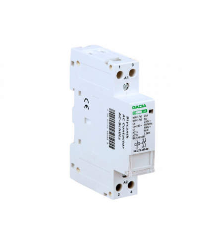 Stycznik modułowy 2 biegunowy 1P/2T/25A 2NO 230V GACIA