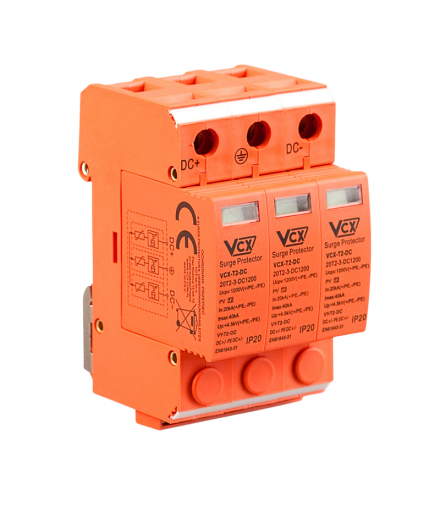 Ogranicznik przepięć fotowoltaiczny DC C 1200V 3P PV orange VCX