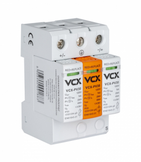 Ogranicznik przepięć fotowoltaiczny DC B+C 3P 1200V (T1+T2) 7kA PV30 (iskiernikowy) VCX
