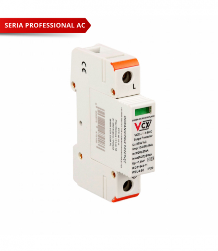 Ogranicznik przepięć B+C 1P 8kA (T1+T2) Professional VCX