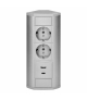 Gniazdo meblowe 2x2P+Z (Schuko), 2xUSB (typ A+C 2,4A), szaro-srebrne Orno OR-GM-9039(GS)/G