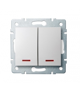 LOGI 02-1120-102 biały Łącznik dwugrupowy świecznikowy z LED Kanlux 25079