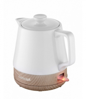 Czajnik ceramiczny z fakturą drewna, 1,0l biały Concept RK0060
