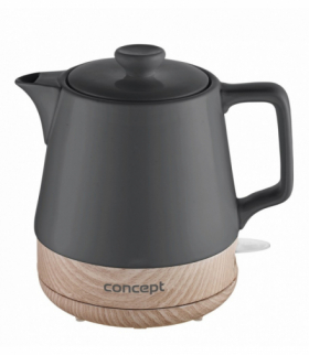 Czajnik ceramiczny z fakturą drewna, 1,0l szary Concept RK0062