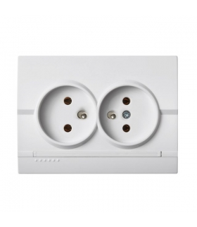 LOGI 02-1261-102 biały Gniazdo zasilające podwójne francuskie, kompletne Kanlux 25094