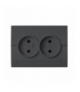 LOGI 02-1280-141 grafit Gniazdo zasilające podwójne bez uziemienia, kompletne Kanlux 25273