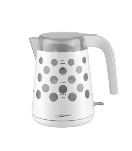 Czajnik elektryczny 1.7L, 2200W, biały "w kropki", Feel-Maestro MR-045-WHITE