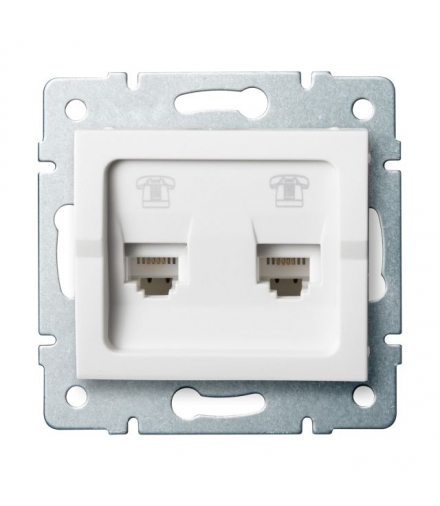 LOGI 02-1380-002 biały Gniazdo telefoniczne podwójne niezależne (2xRJ11) Kanlux 25107