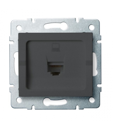 LOGI 02-1390-041 grafit Gniazdo komputerowe pojedyncze, (RJ45Cat 5e Jack) Kanlux 25285