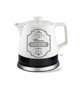 Ceramiczny czajnik elektryczny "Paris Maison" 1.0L, 1200W, biało czarny, Feel-Maestro MR-072