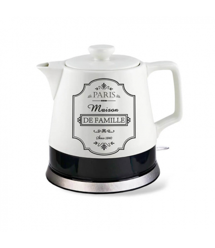 Ceramiczny czajnik elektryczny "Paris Maison" 1.0L, 1200W, biało czarny, Feel-Maestro MR-072