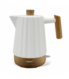 Ceramiczny czajnik elektryczny 2.0L, 1800W, biały + drewno, Feel-Maestro MR-075