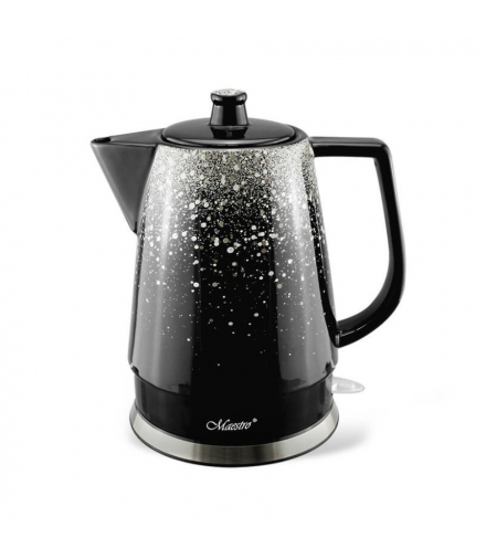 Ceramiczny czajnik elektryczny 1.5L, 1500W, czarno srebrny Feel-Maestro MR-074-SILVER