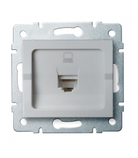 LOGI 02-1400-043 srebrny Gniazdo komputerowe pojedyncze, (RJ45Cat 6 Jack) Kanlux 25227