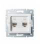 LOGI 02-1410-002 biały Gniazdo komputerowe podwojne niezalezne, (2x RJ45Cat 5e Jack) Kanlux 25110