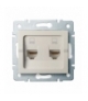 LOGI 02-1410-003 kremowy Gniazdo komputerowe podwojne niezalezne, (2x RJ45Cat 5e Jack) Kanlux 25169
